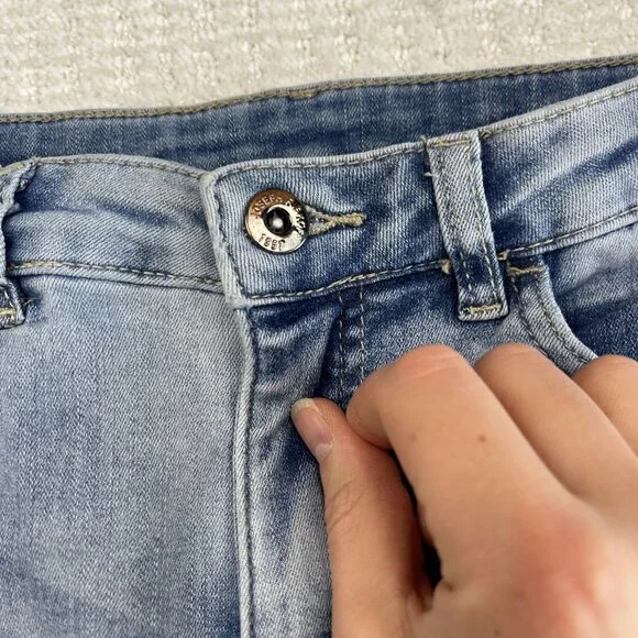 Joseph Ribkoff Jeans Blue Floral / Pearl Embellished Distressed Women Read - Picture 6 of 13